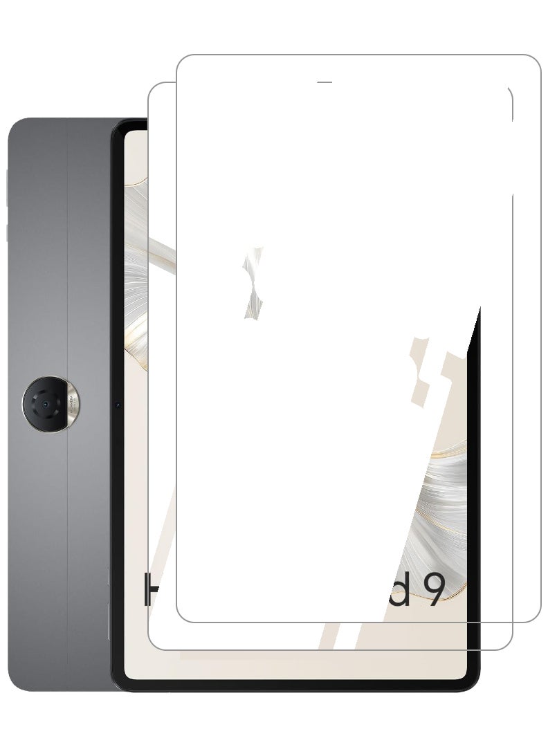 ثيودور واقي شاشة مكون من قطعتين لجهاز Honor Pad 9 مقاس 12.1 بوصة 2023، زجاج مقسى بدرجة صلابة 9H، سهل التركيب وخالي من الفقاعات، تغطية كاملة وحافظة مضادة للخدش - شفاف - Image 1